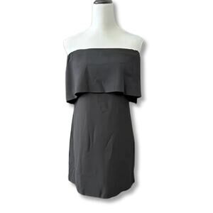 NWT Charles Henry Strapless Black Midi Dress
